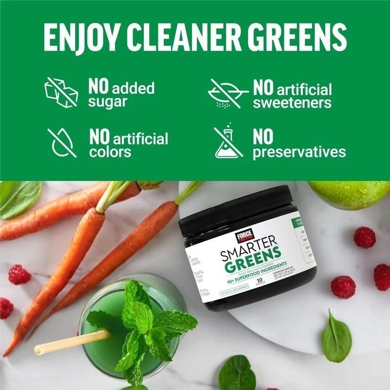 NEW Force Factor Smarter Greens Daily Wellness Powder, Superfood Powder