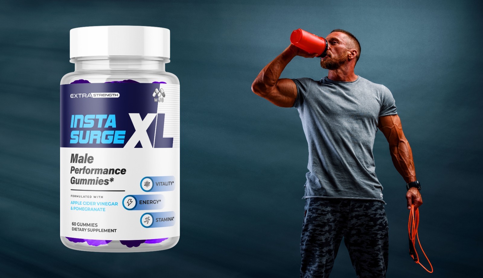 (1 Pack) Insta Surge XL Male Gummys Advanced Supplement InstaSurgeXL 60 Gummies