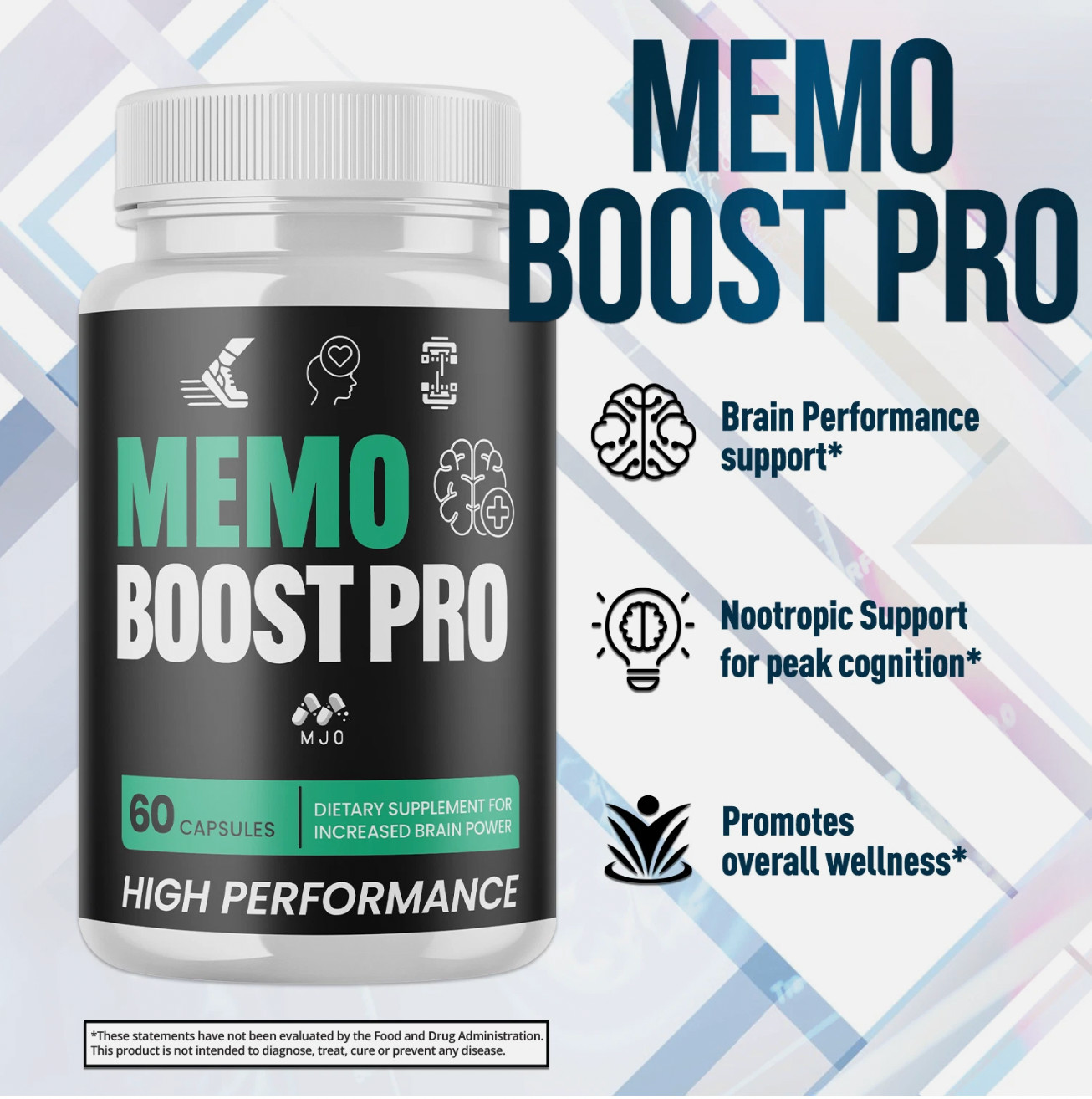 (6 Pack) Memo Boost Pro Nootropic Natural Brain Support, MemoBoostPro Capsules