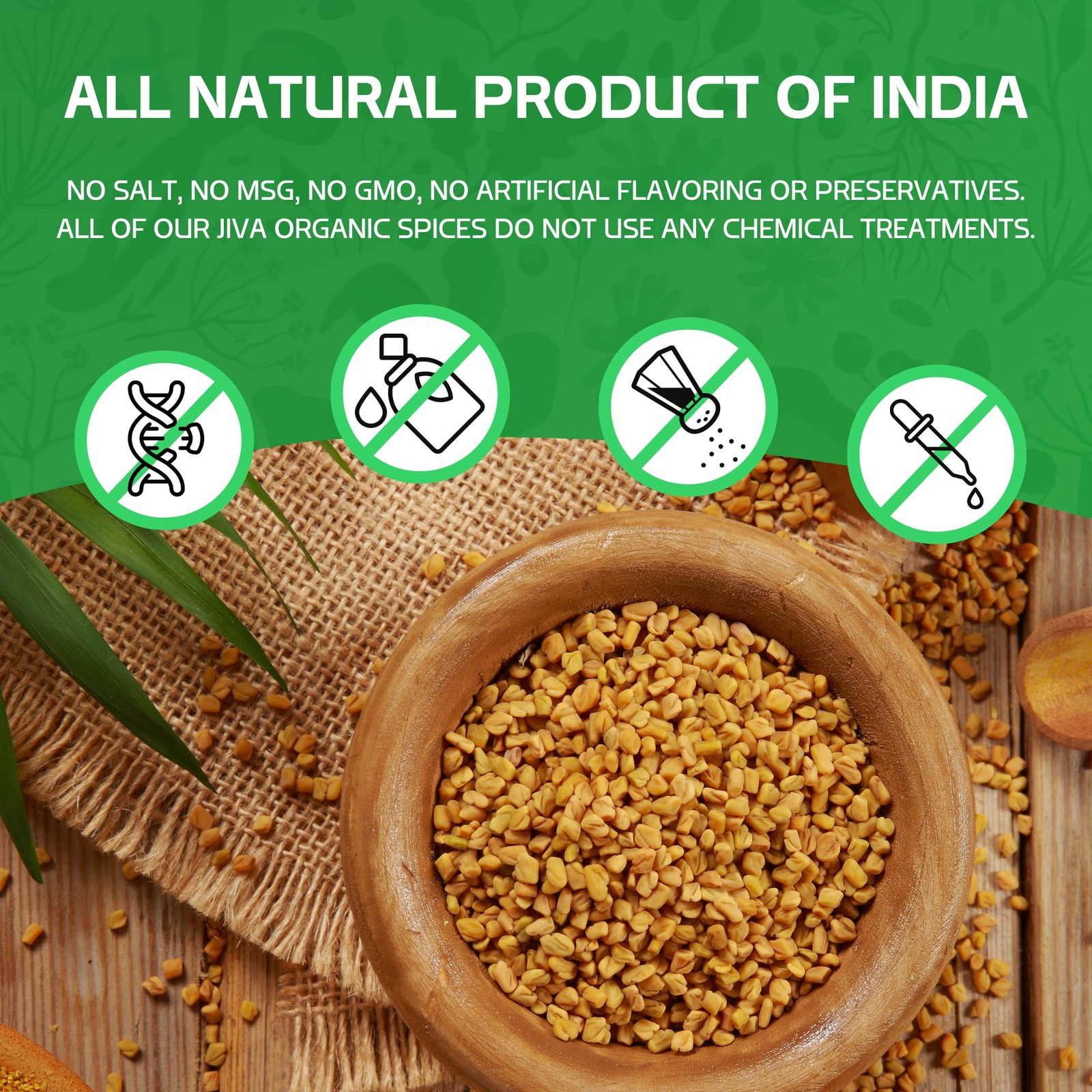 Jiva Organics Organic Fenugreek Powder 7oz Bag – Gluten 7 Ounce (Pack of 1)
