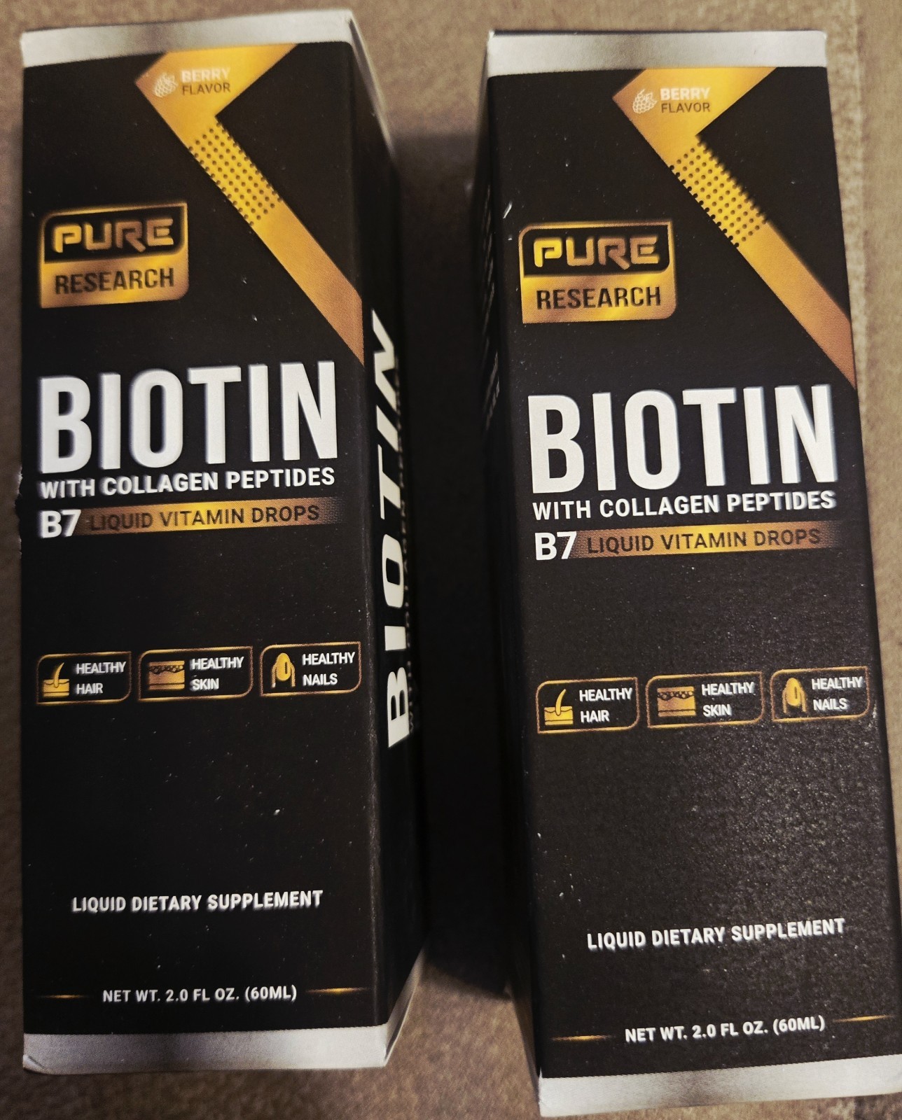 2x Liquid Biotin & Collagen Hair Growth Drops 50,000mcg BRAND NEW! BB-04/2028