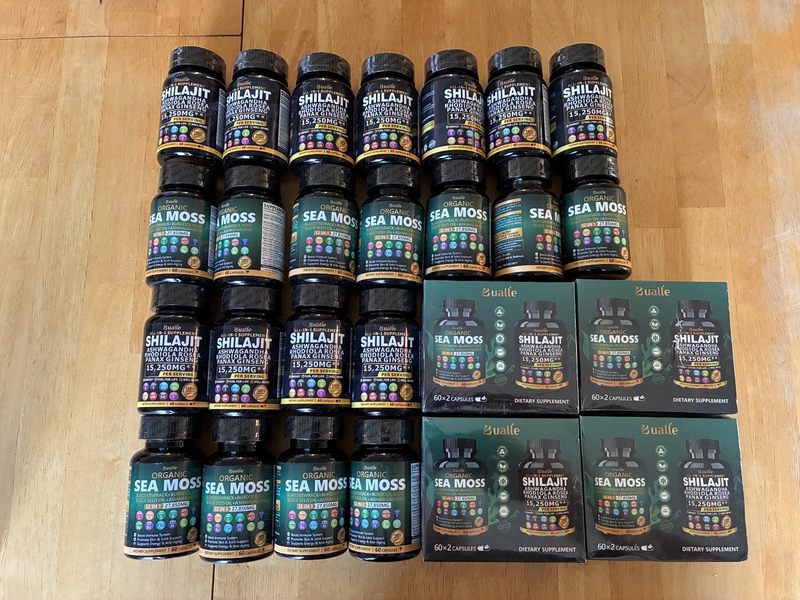 30x LOT Huge Wholesale Supplement Bundle Bualle Sea Moss Shilajit Organic