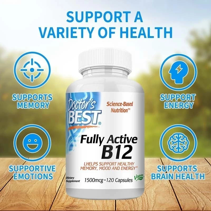 Doctors Best Fully Active B12 Methylcobalamin Energy Memory Focus 60 Veg Caps