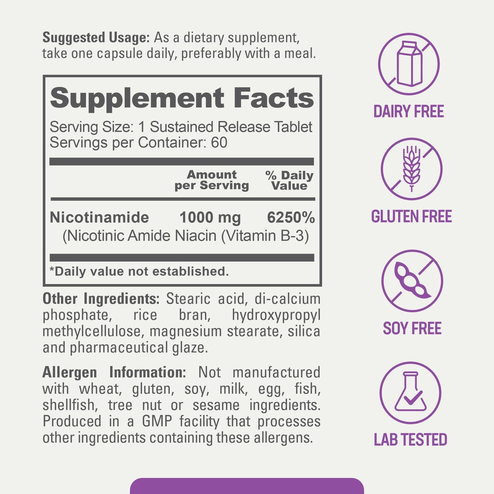 biophix B-3 Nicotinamide 1000 mg 60 Tablets Extra 60 Count (Pack of 1)