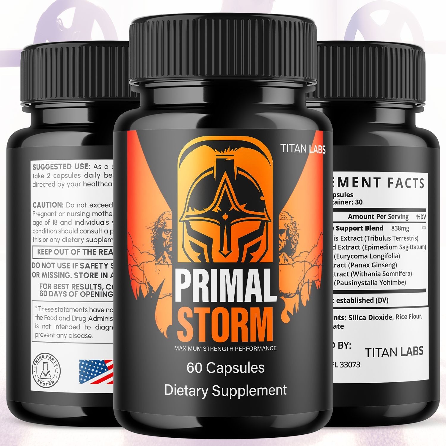 (1 Pack) Primal Storm Advanced Male Support Supplement PrimalStorm 60 Capsules