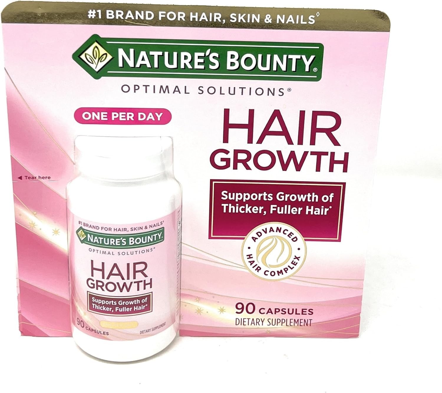 Nature’s Bounty Hair Growth Supplement, 1 Per Day, Clinically Shown to Support