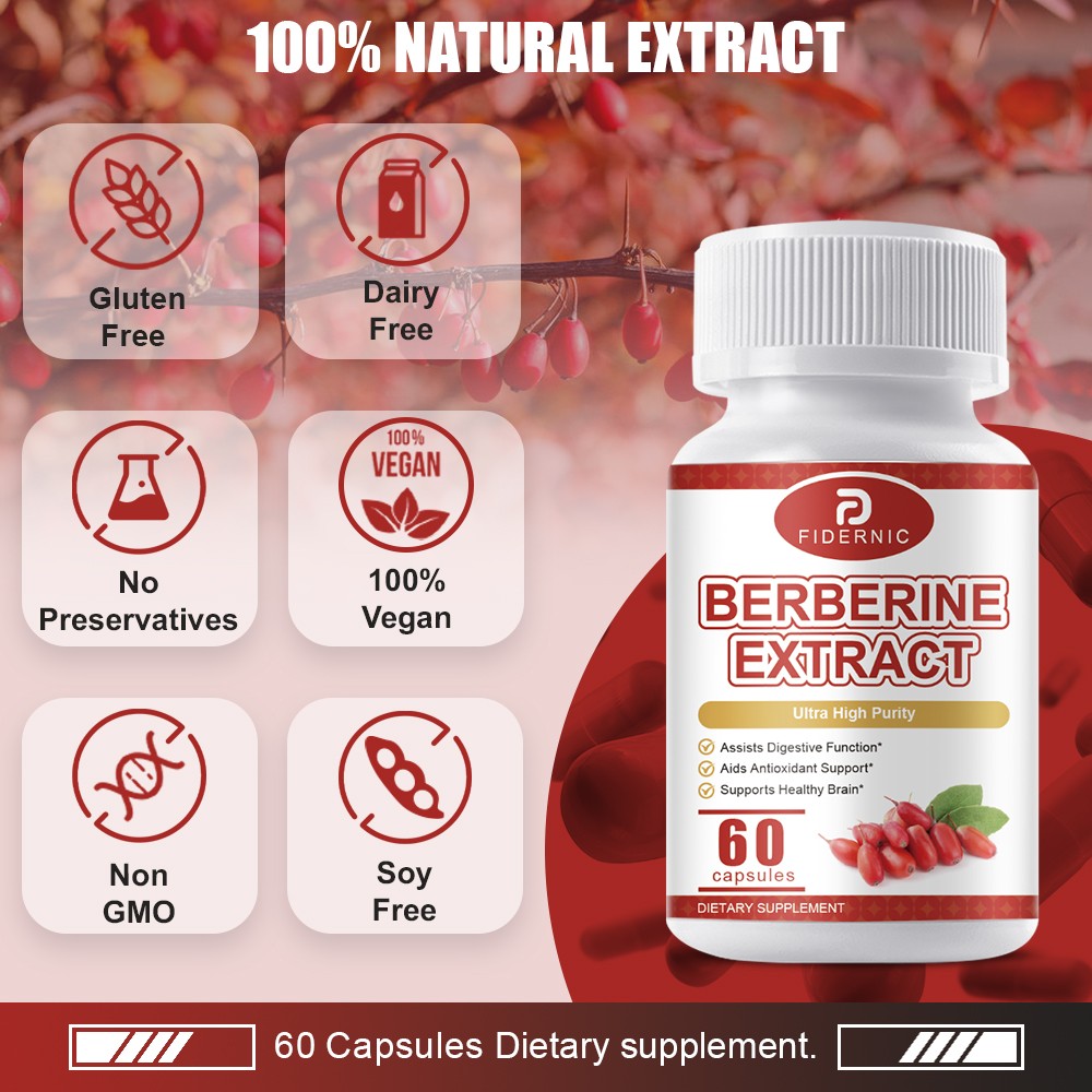 Berberine Hcl 1200Mg Tablet/capsules Support Blood Sugar Supplement Immune Vegan