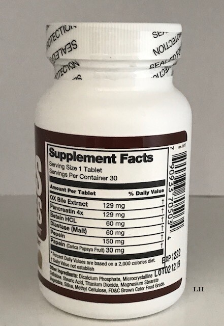 SALES BILIARES ENZYMATIC DIGESTAN 30 TABLETS.