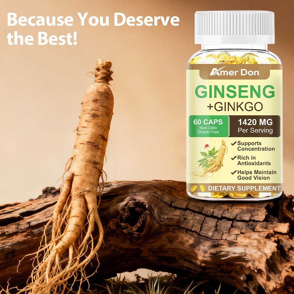 Ginkgo Biloba + Panax Ginseng Memory & Focus Supports Healthy Blood Circulation