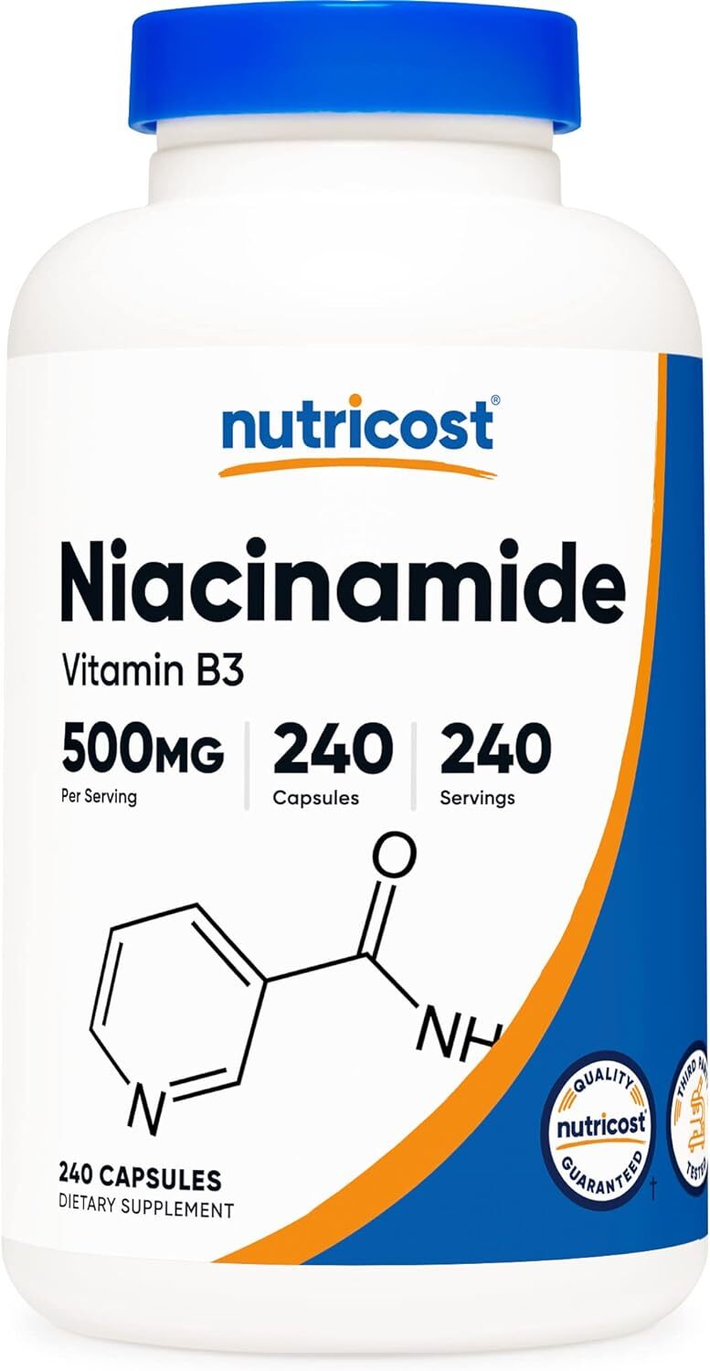 Nutricost Niacinamide (Vitamin B3) 500mg, 240 Capsules 240 Count (Pack of 1)