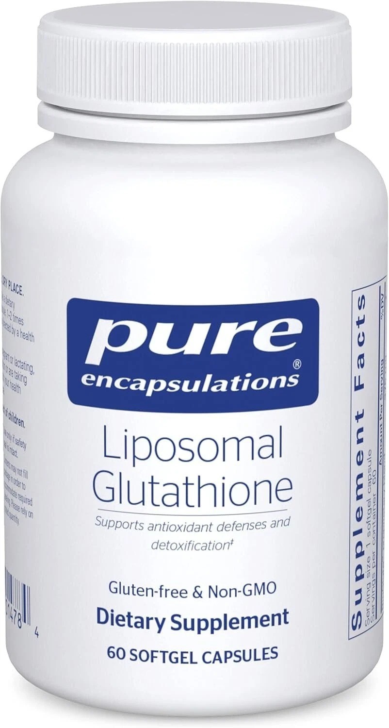 Pure Encapsulations Liposomal Glutathione, Liver Detox, 60ct, Exp 2028+