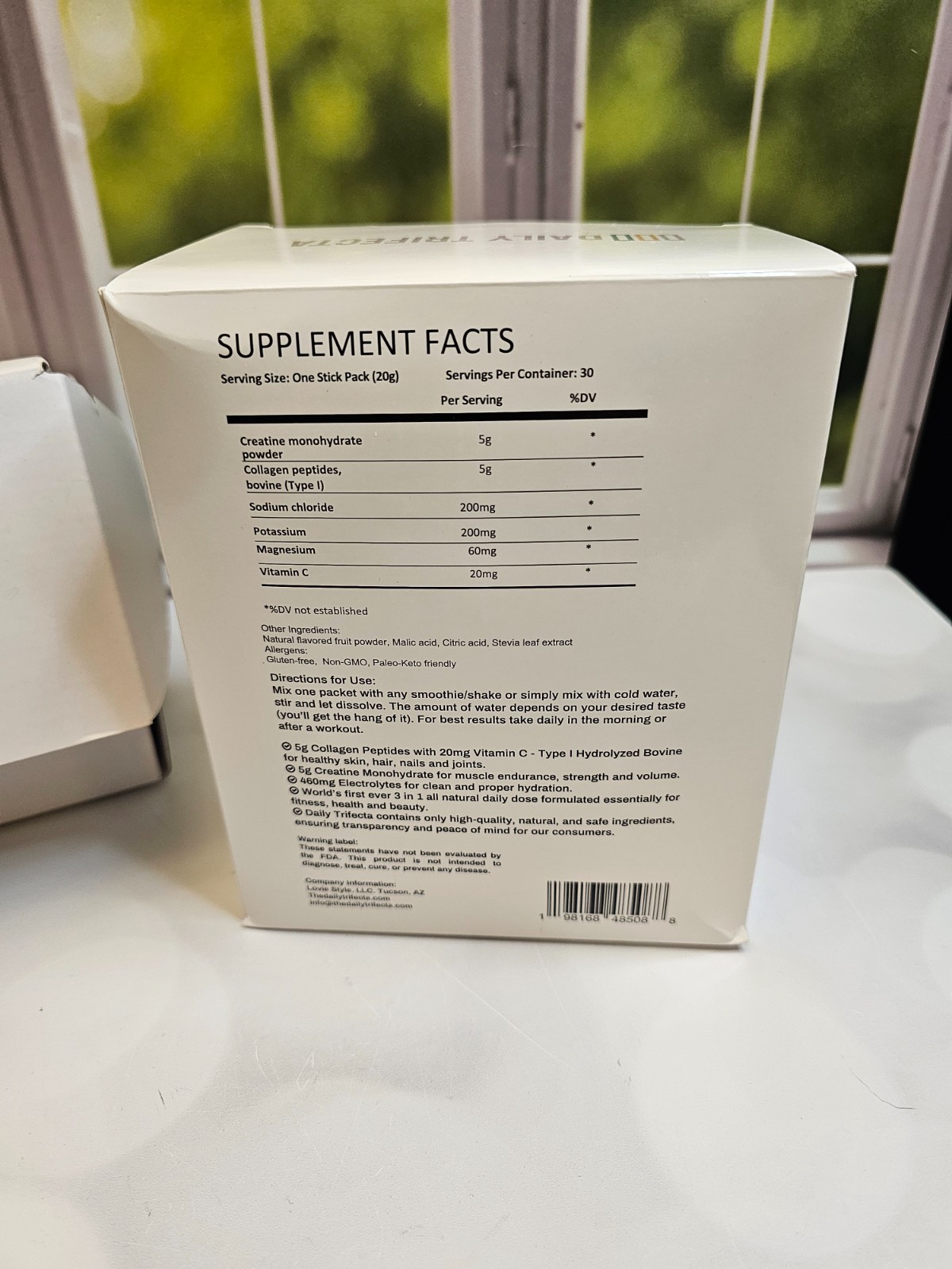 Daily Trifecta 3 In 1 Stick Packs Drink Mix Collagen Creatine 30 pk Strawberry