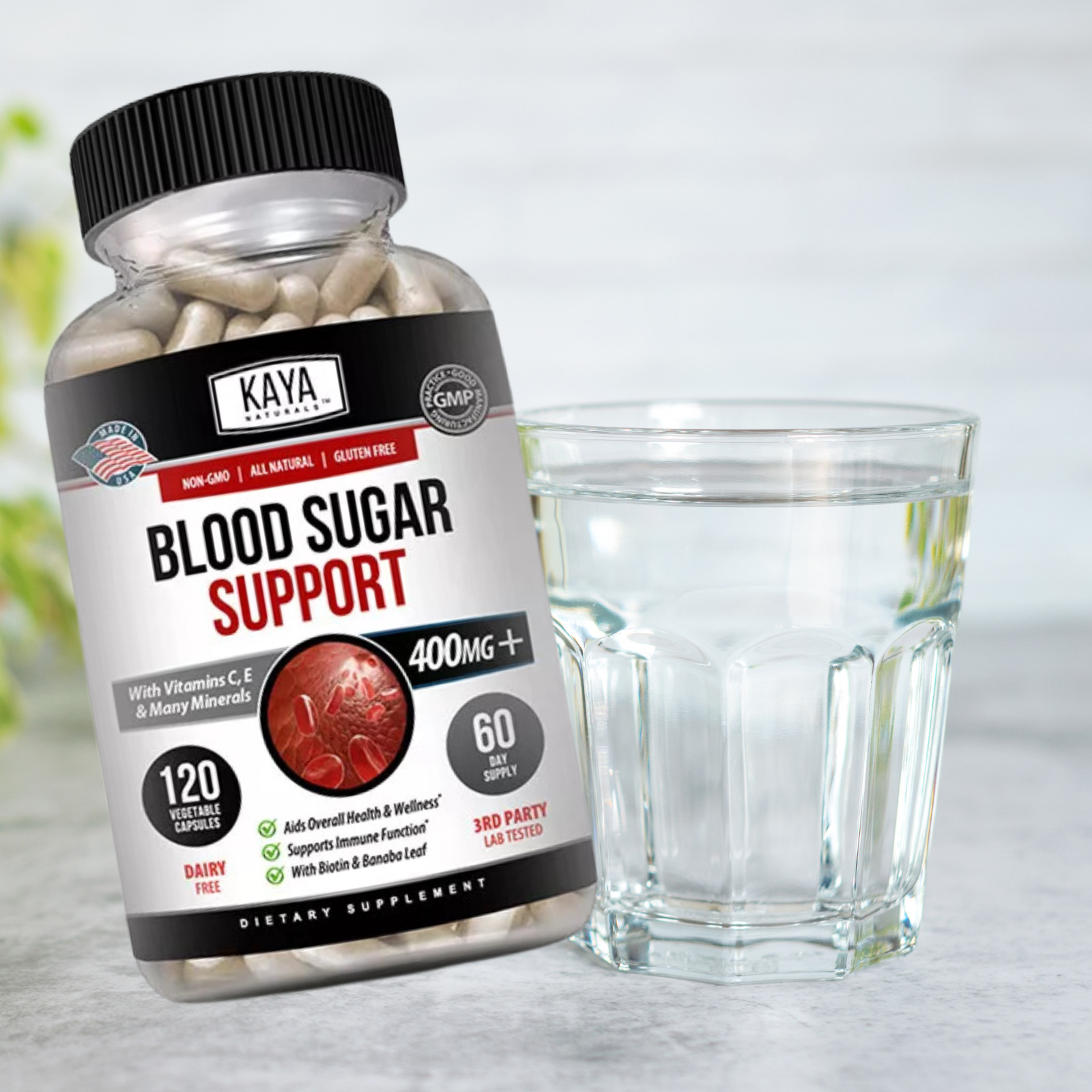 BLOOD SUGAR SUPPORT Alpha Lipoic Acid & Cinnamon 20 Herbs 120 Capsules