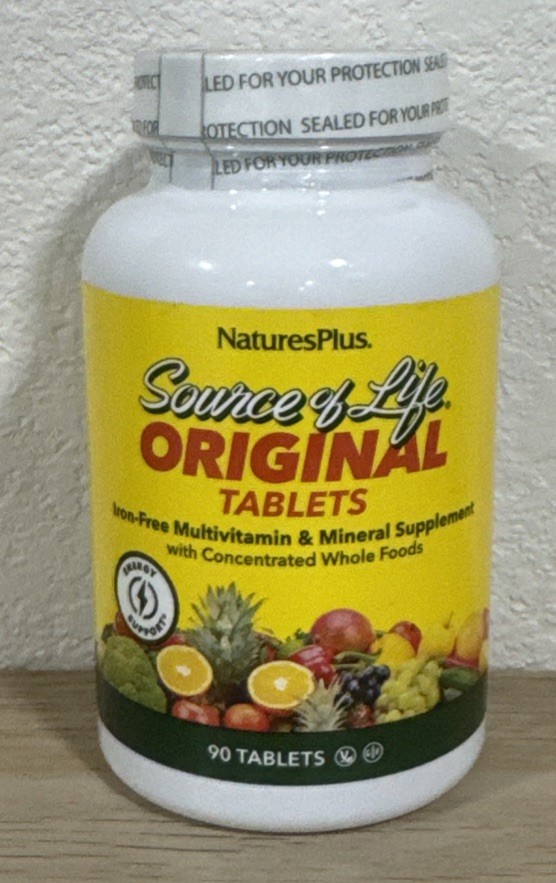 Natures Plus Source of Life Original Iron-Free Multivitamin 90 Tablets Exp 12/28