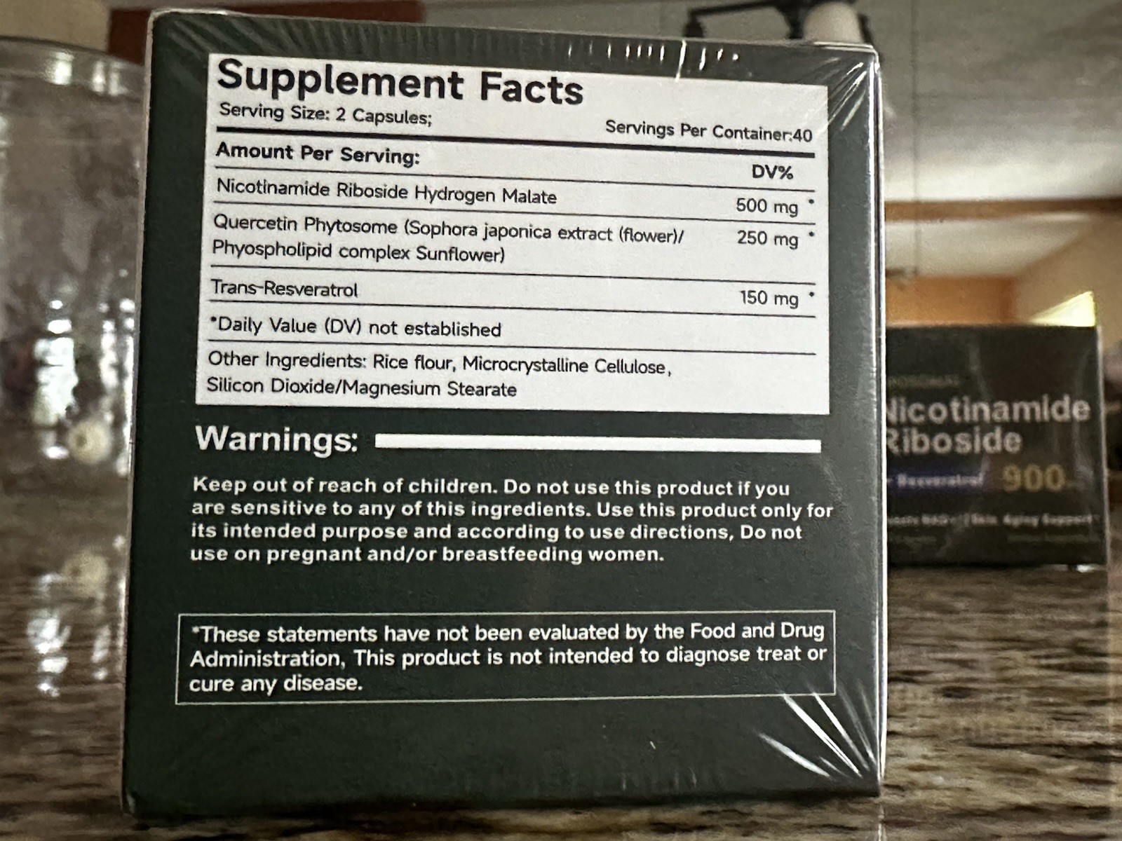 NAD+ Nicotinamide Riboside 900mg w/ Resveratrol Anti Aging Energy Supplement