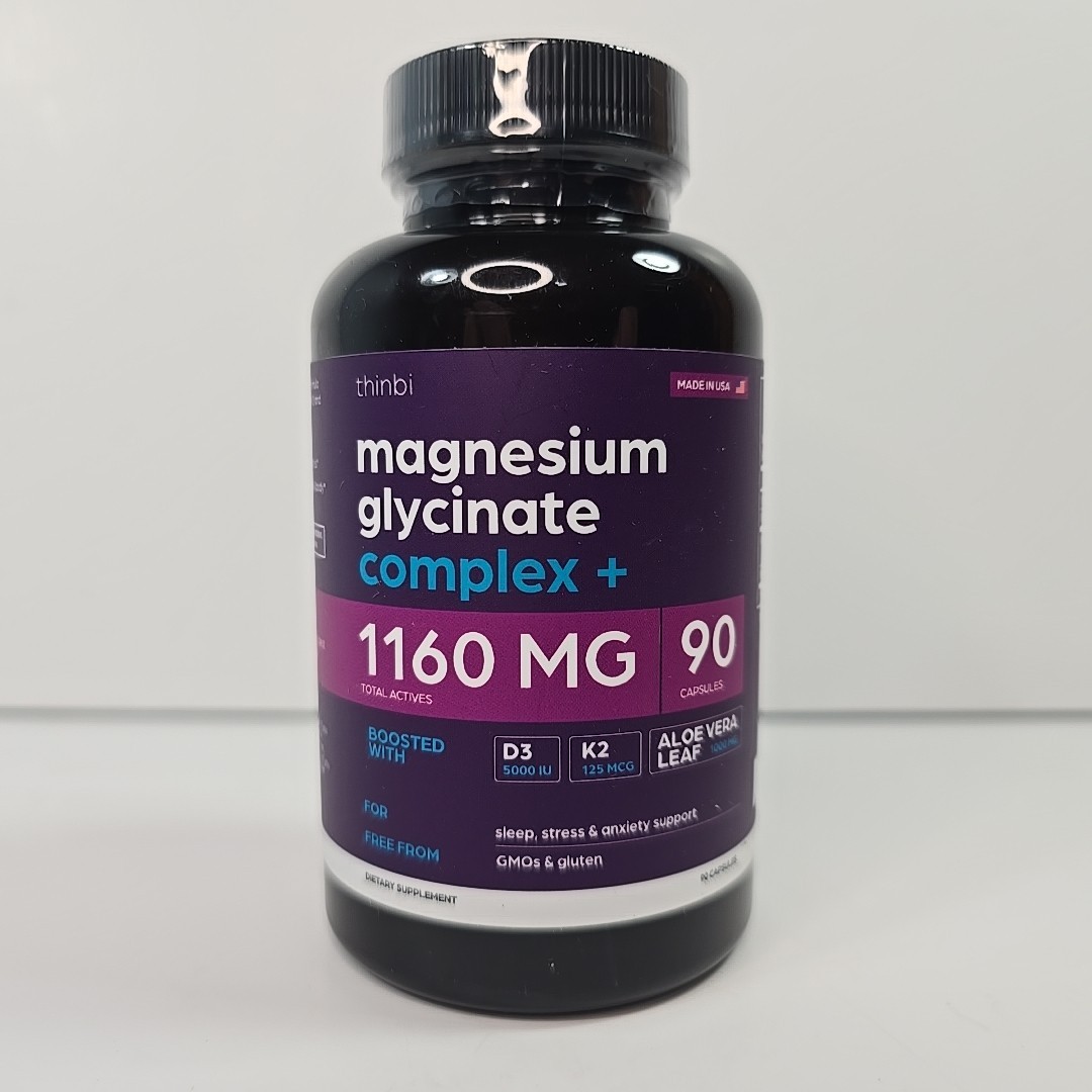 Magnesium Glycinate Complex + Vitamin D3 + K2 + Aloe Vera, 90 Capsules 07/2028