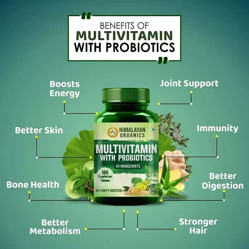 Himalayan Organics Multivitamin for men & women with 60 ingredients 180 Tablets