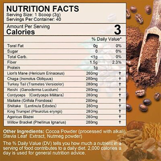 120g Organic Lions Mane Mushroom Coffee Powder Brain & Memory Hericium Erinaceus