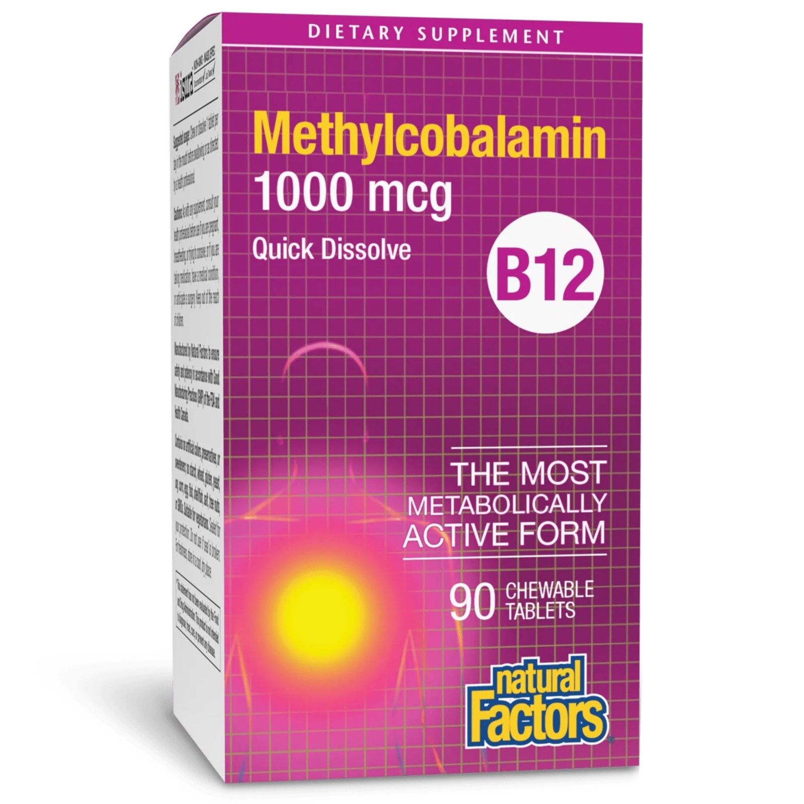 Natural Factors, Vitamin B12 Methylcobalamin 1000 mcg, 90 count (Pack of 1)