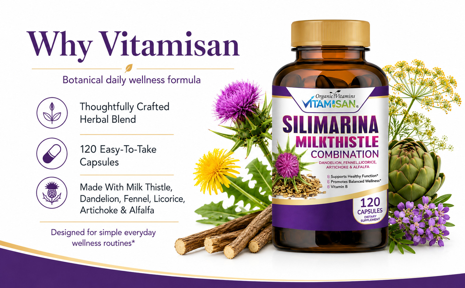 Cps of Cardo Mariano, Milk Thistle Silimariano, Detoxifies Regenerates organic o