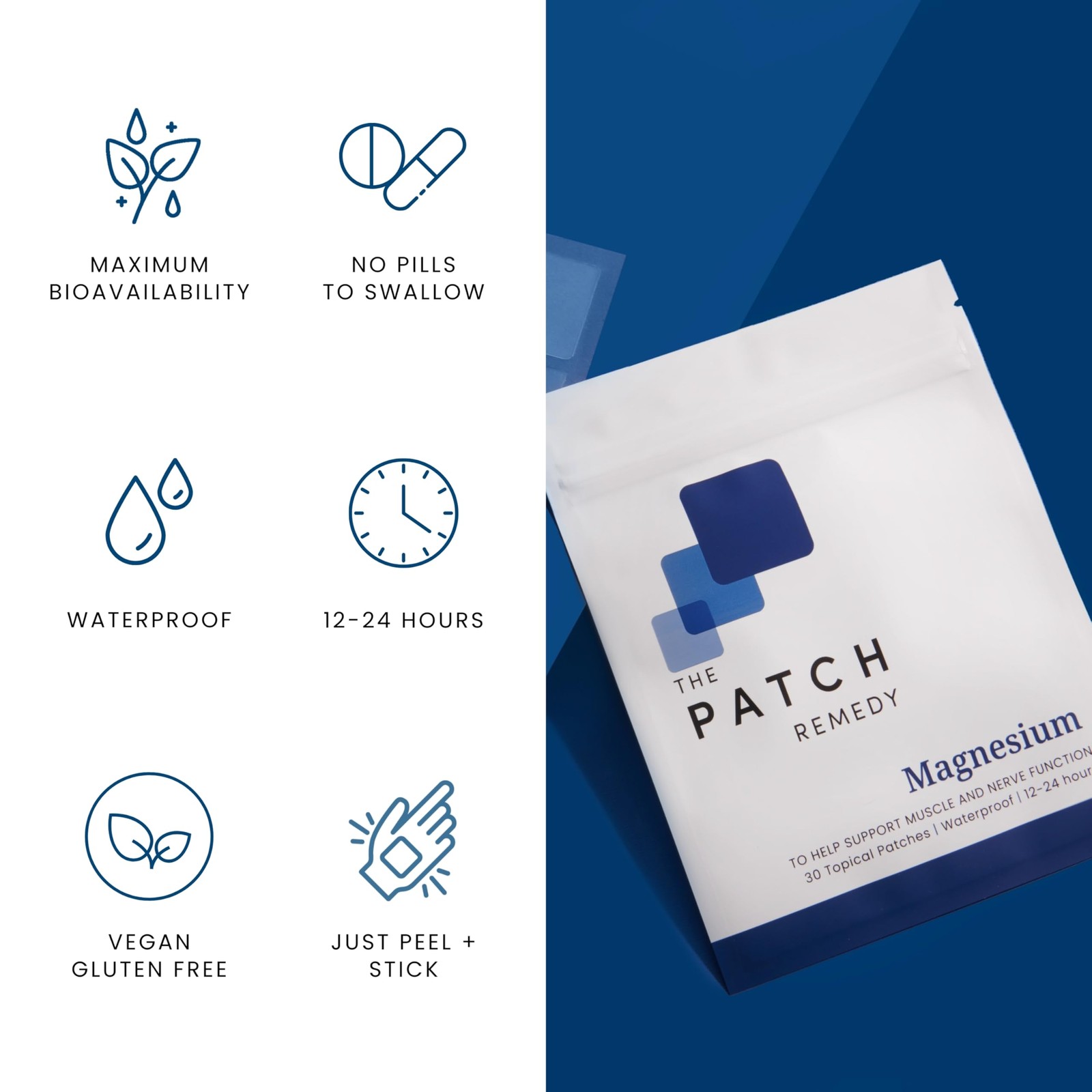 The Patch Remedy Magnesium | Glycinate | 30 Count (Pack of 1)