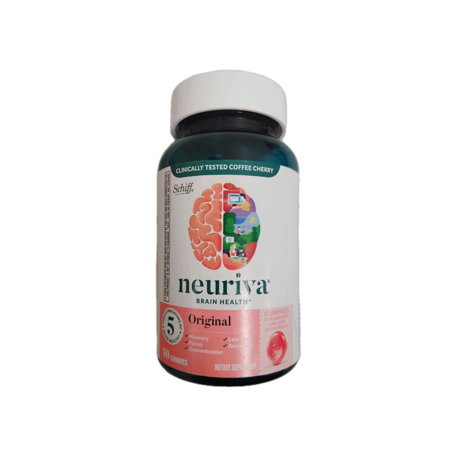 Neuriva Brain Performance Original Gummies, Strawberry – 50 Count Exp 4/2027
