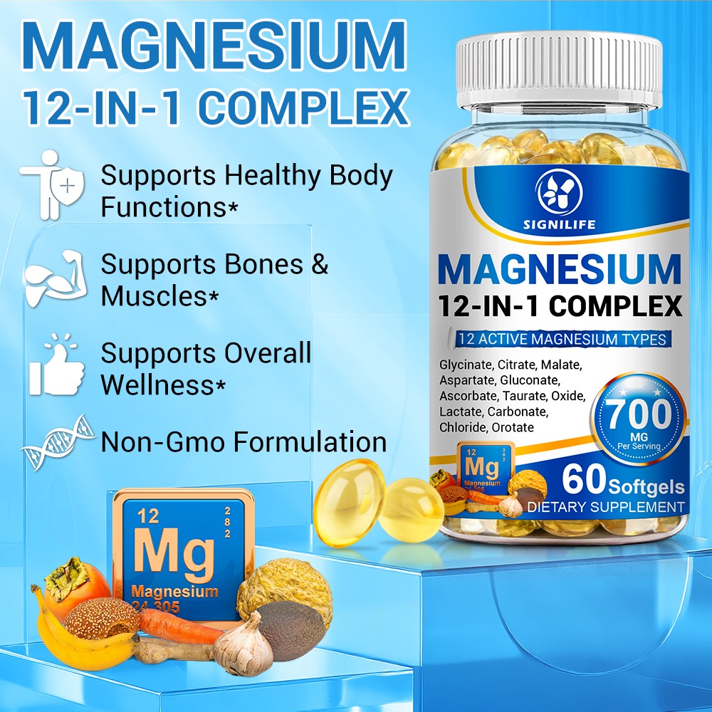 Magnesium 12 in 1 Complex 700mg – Glycinate Citrate Malate Taurate Daily Support