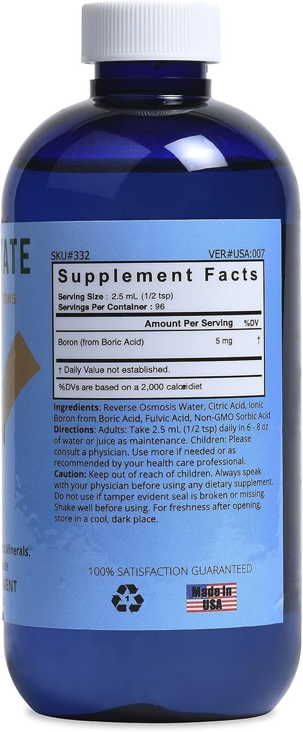8 Fl Oz Natural Ionic Boron – Liquid Supplement for Enhanced Mineral Absorption