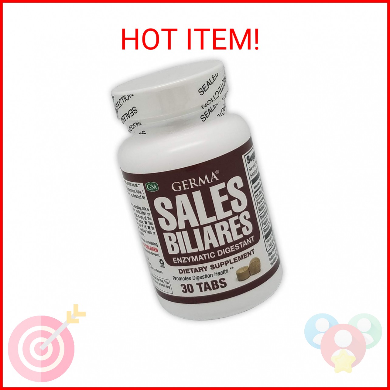 Germa Bile Salts Natural Dietary Supplement, for Liver Support / Sales Biliares