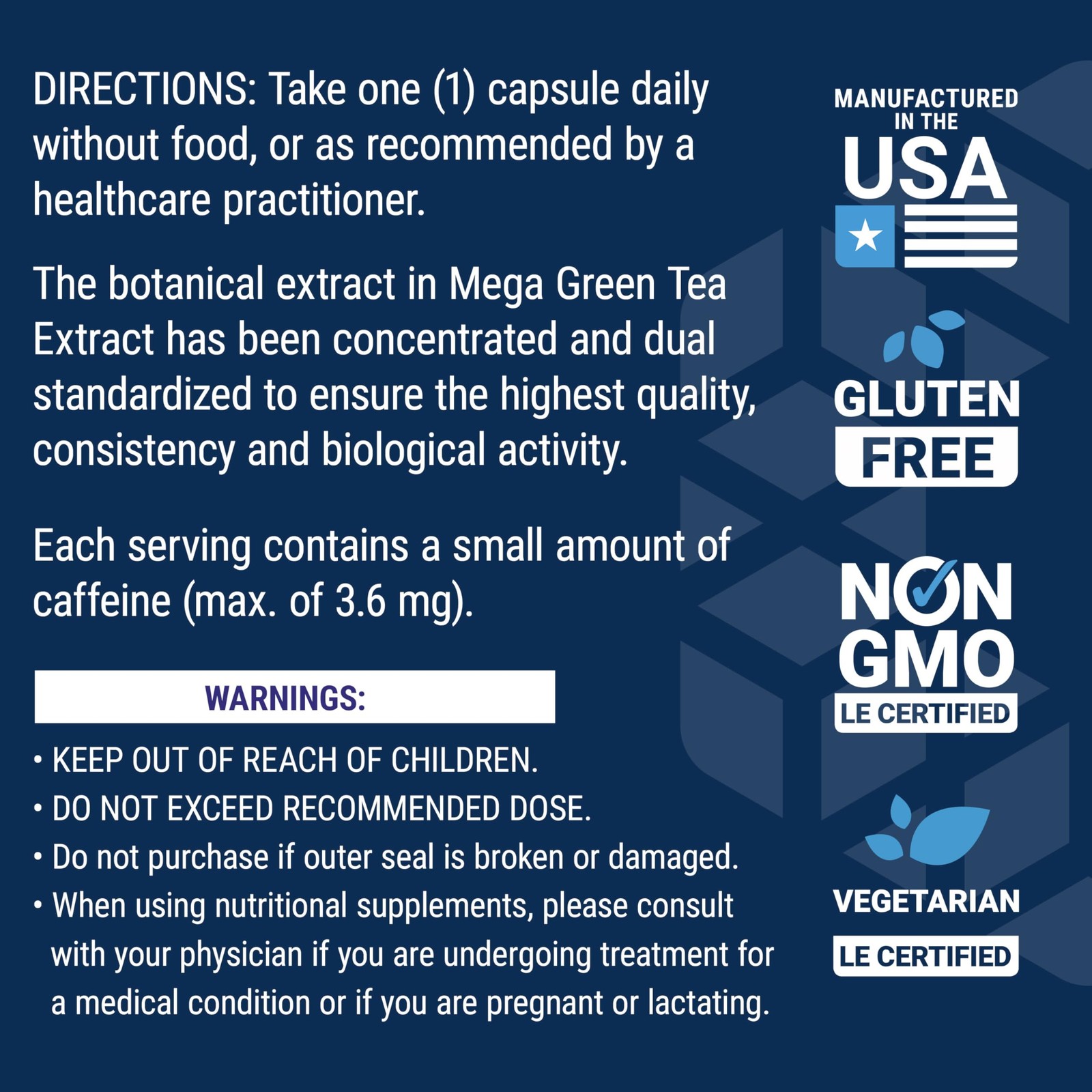 Life Extension Decaffeinated Mega Green 100 Count (Pack of 1), Brown to Pink
