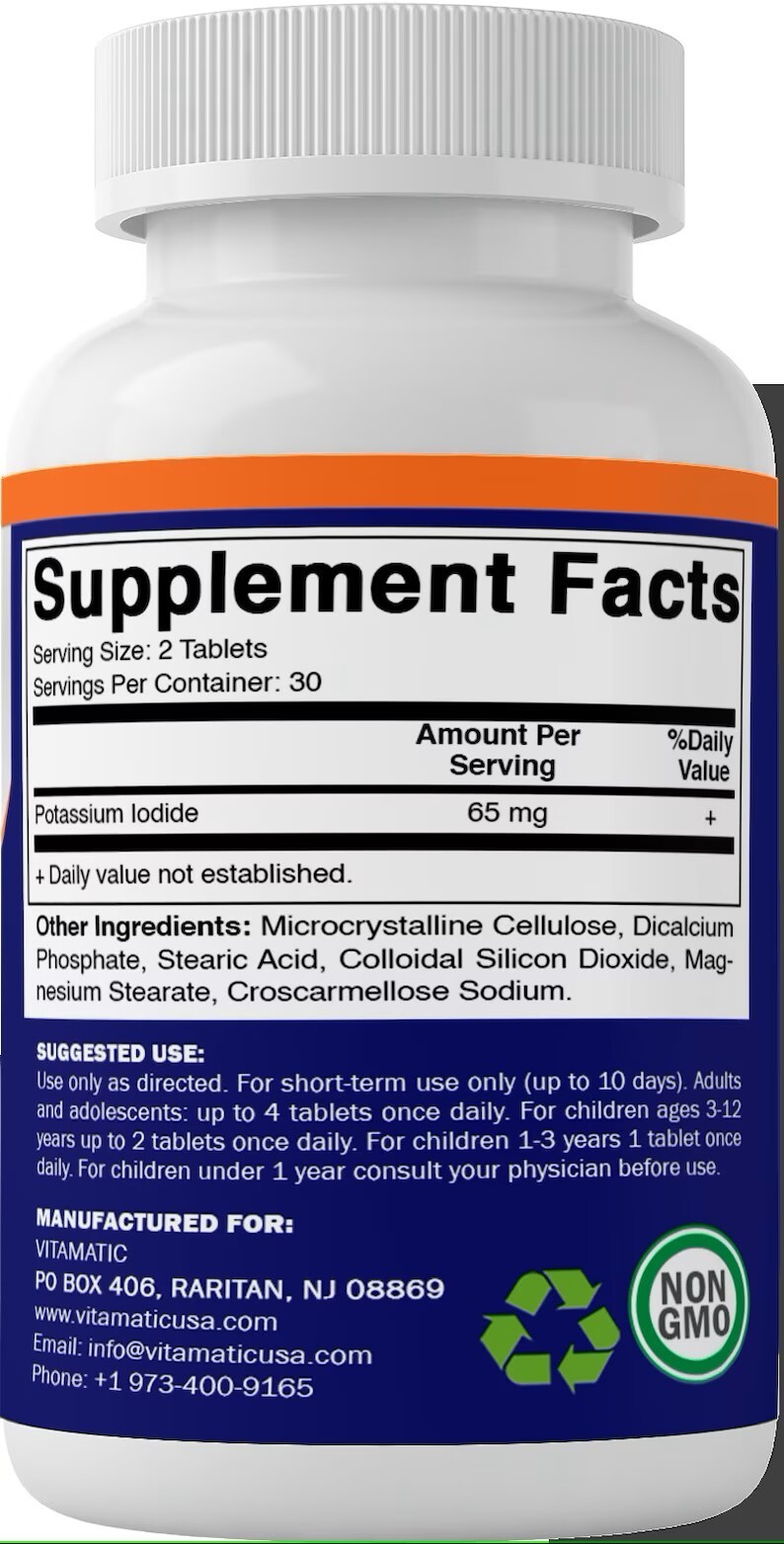 Vitamatic Potassium + Iodide 65 mg ~ 60 ct ~ Thyroid Support ~ 10/2025