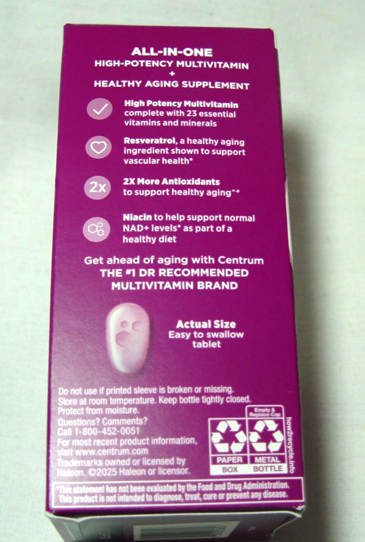 Centrum Age Defy Multivitamin Women 35+ 60ct New Sealed Box Exp 01/06/2028