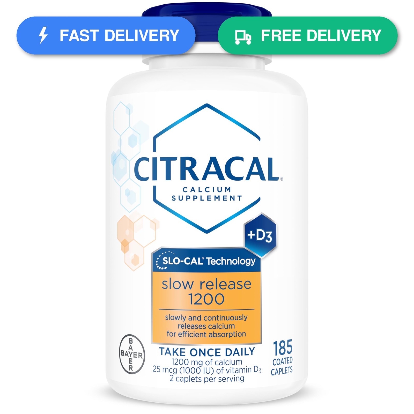 Citracal Slow Release- Calcium 1200 mg with Vitamin D3, Magnesium, Calcium…