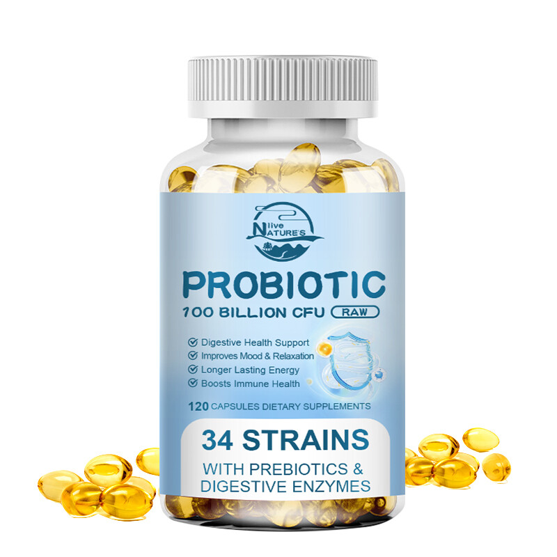 120PCS Probiotics Complex Good Stomach Gut Health 100 Billion CFU Vegan Capsules