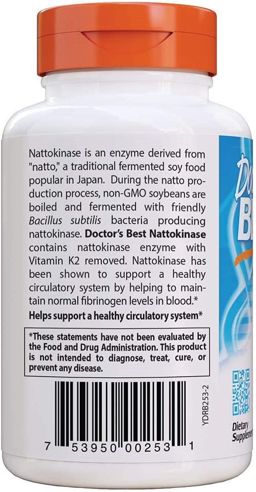 Doctors Best Nattokinase, Non-GMO, Vegan, Gluten Free, 270 Veggie Caps