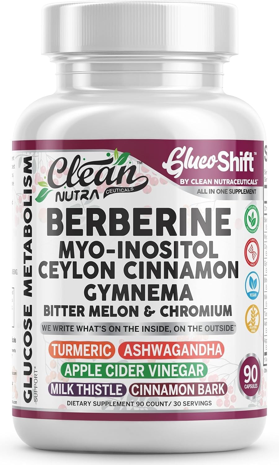 Berberine Supplement Myo-Inositol 90 Count (Pack of 1), Red
