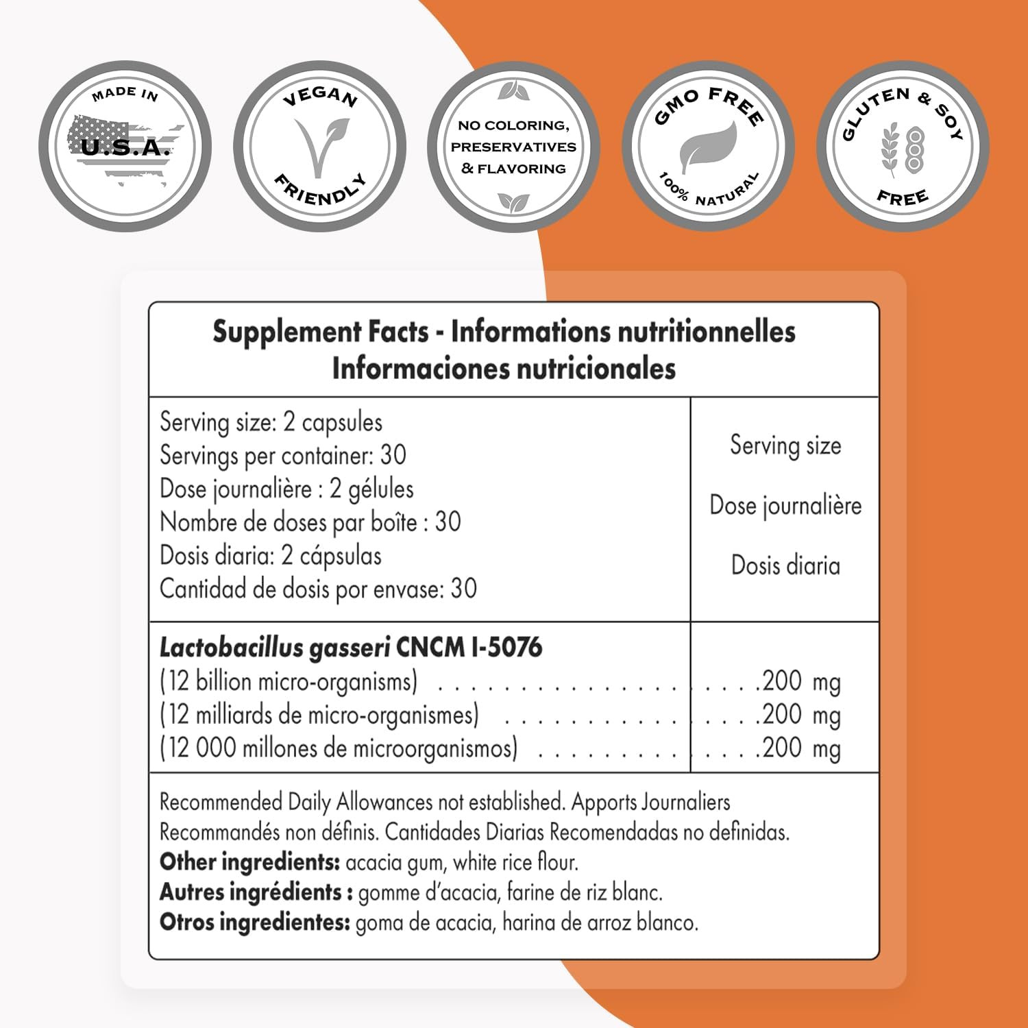 Supersmart Lactobacillus Gasseri 12 Billion CFU per Day – Probiotic 60 Capsules
