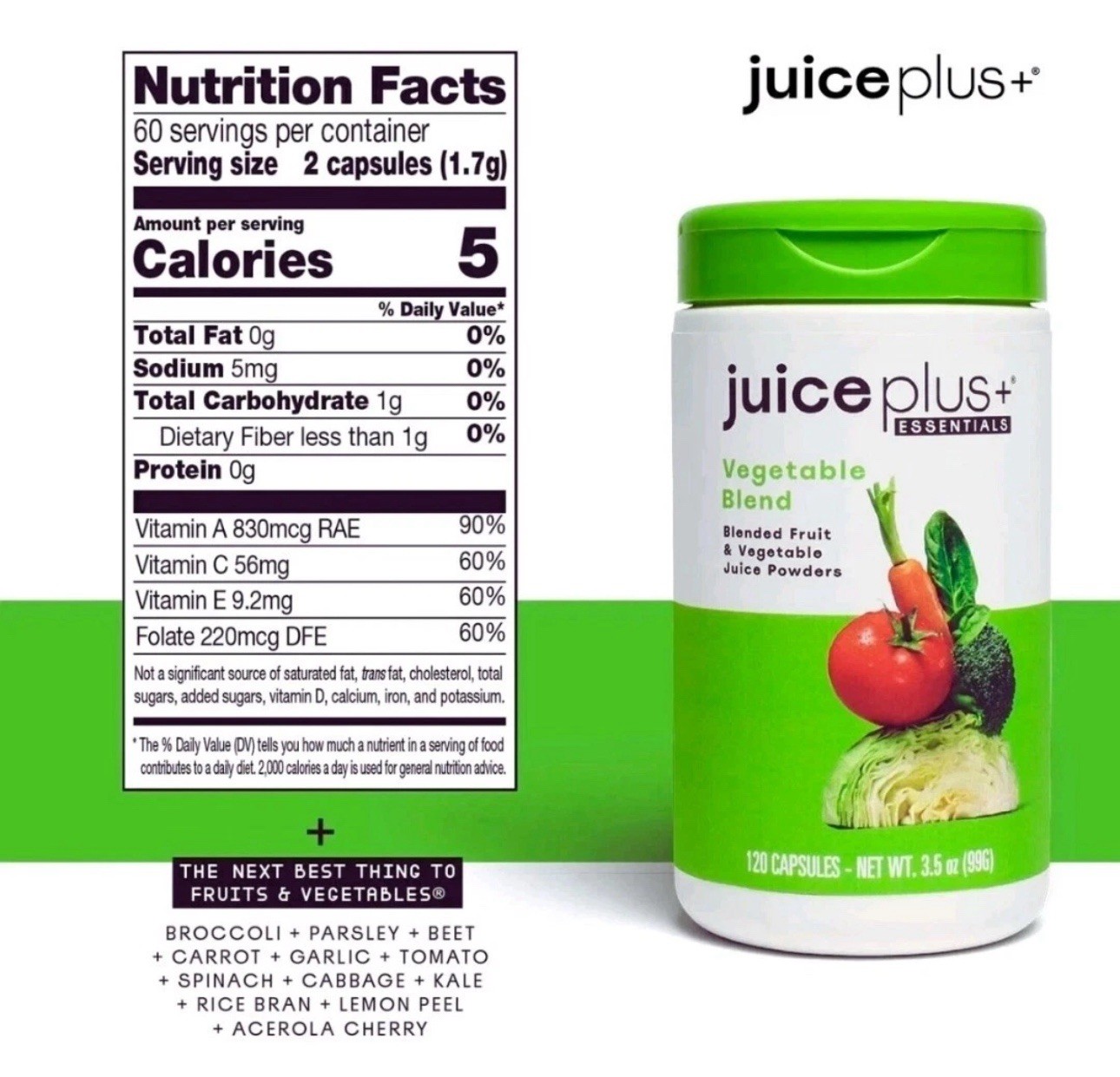 Juice Plus+ Fruit & Vegetable Blend – Fruit and Vegetable Supplement Exp: 11/27