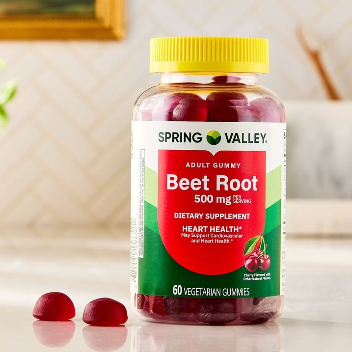 2 Pack Spring Valley Beet Root 500mg Heart Health Cherry Gummies, 60 Count