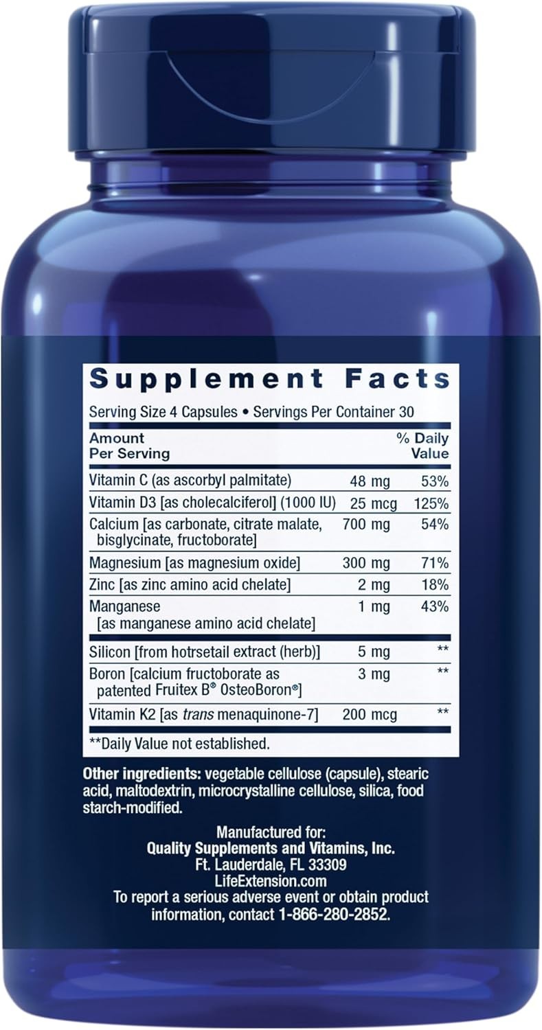 Bone Restore with Vitamin K2 – Essential Calcium & Mineral Complex, 120 Capsules