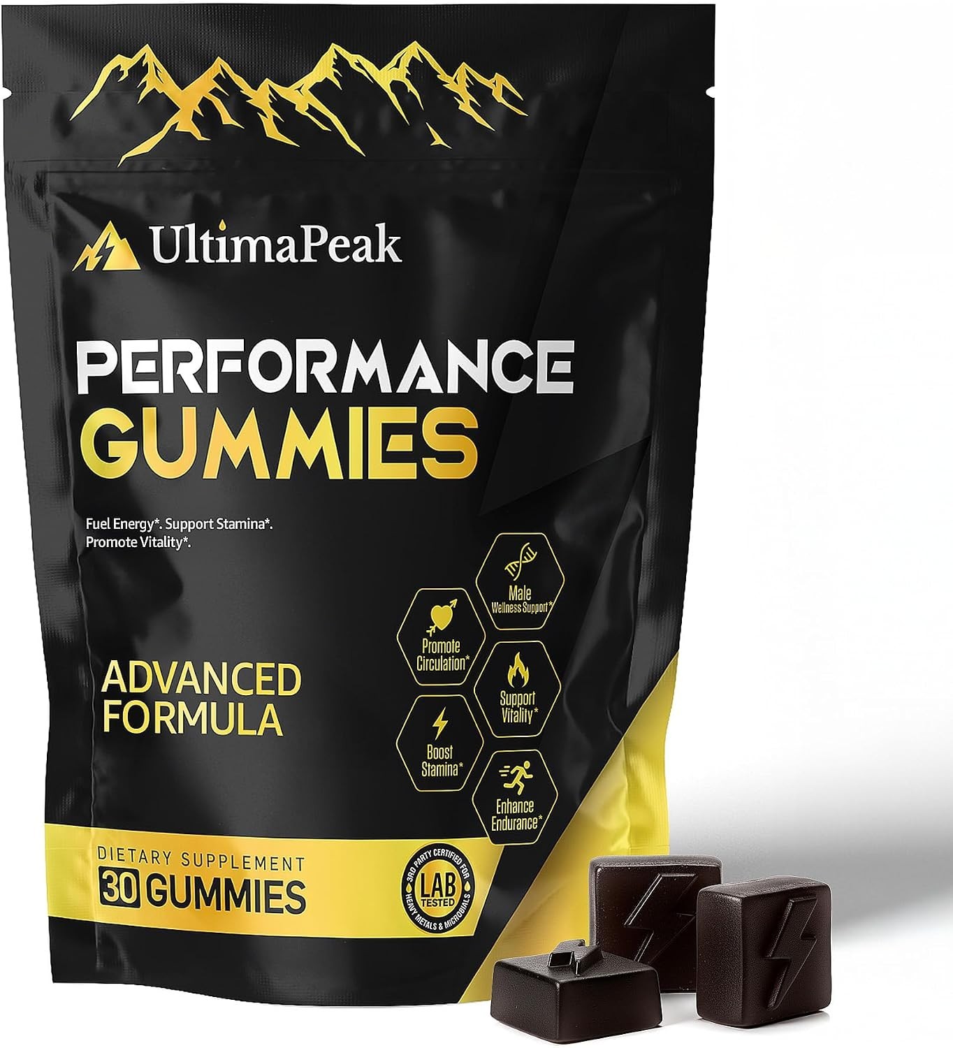 UltimaPeak Pure Himalayan Shilajit Gummies with 30 Count (Pack of 1)