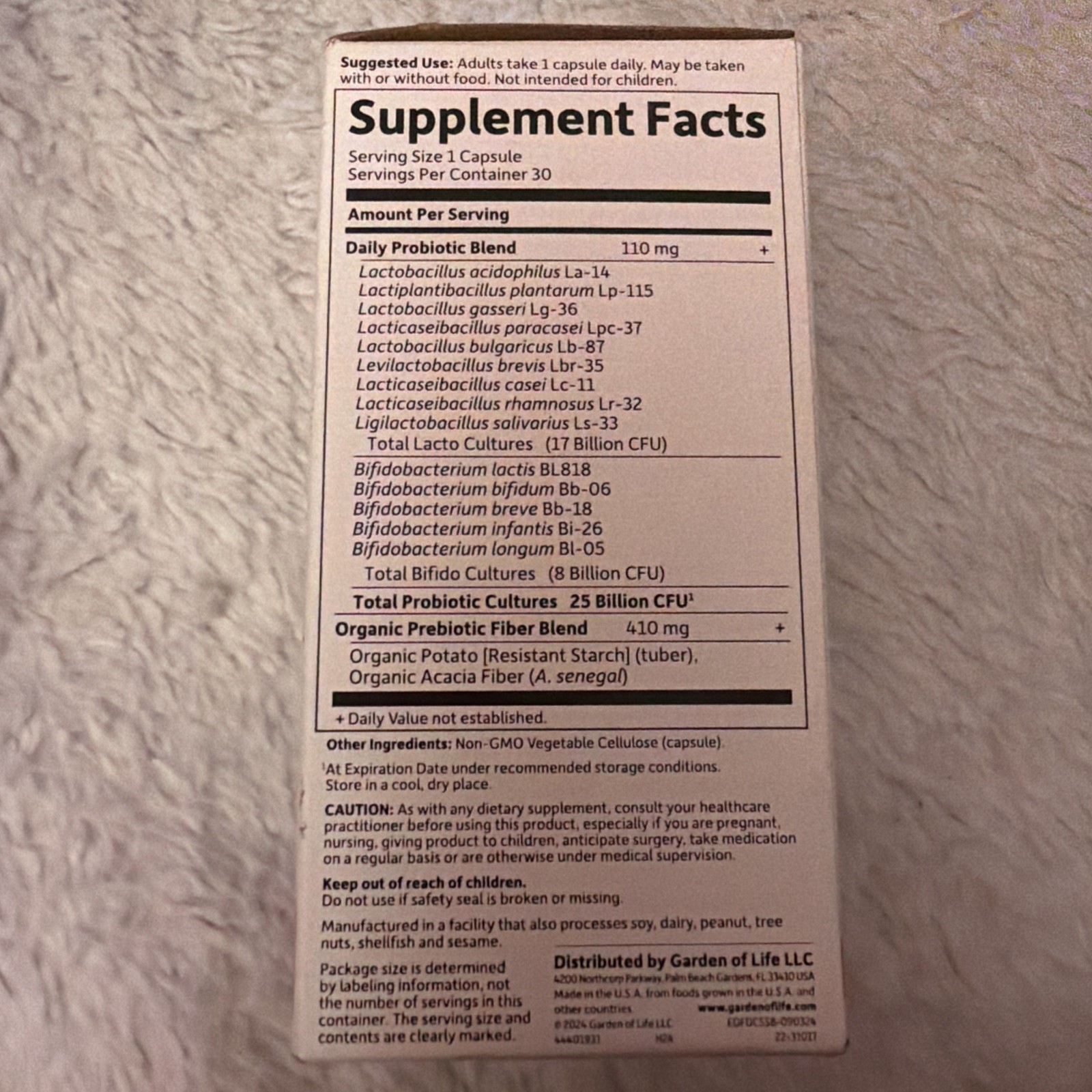Garden of Life Dr. Formulated Probiotics Daily Care 30 Capsules Exp 09/2026