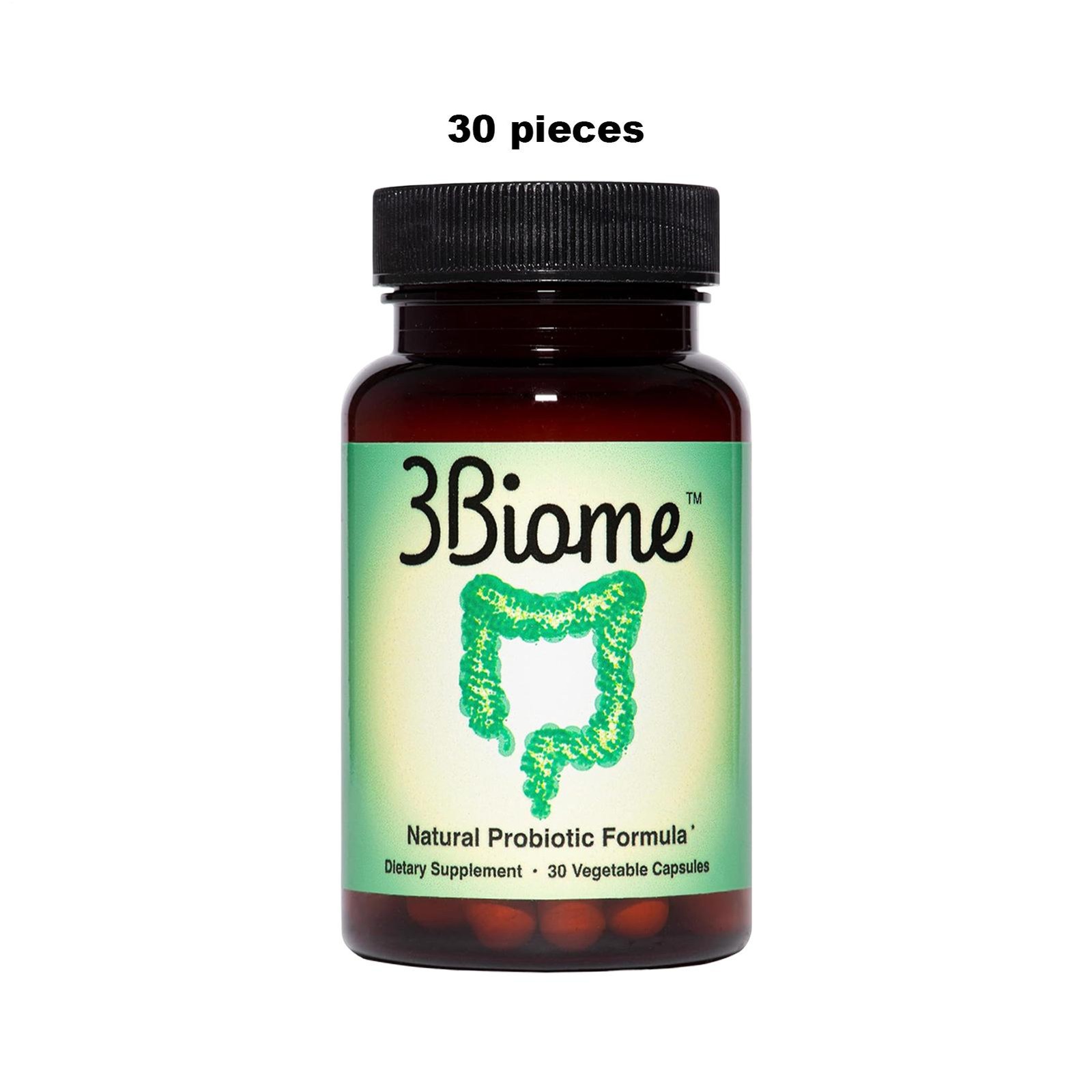 3Biome Natural Probiotic Dietary Supplement Non-GMO & Gluten Free, 30 Vegan Caps