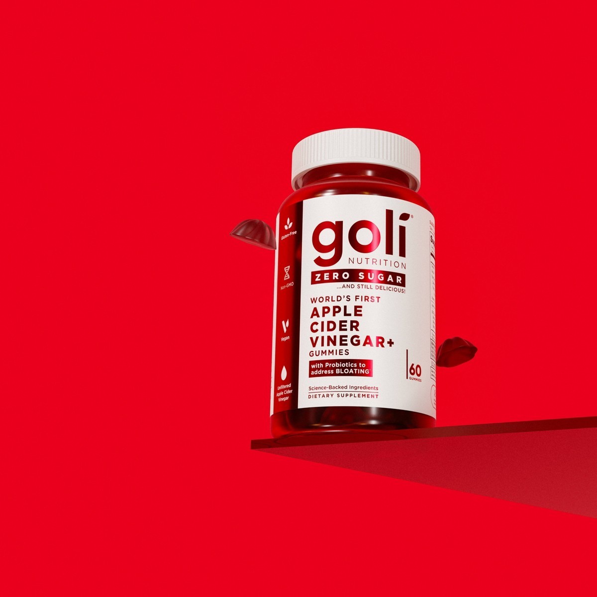 Goli Nutrition Apple Cider Vinegar Sugar Free Dietary Supplement Vegan – 60ct