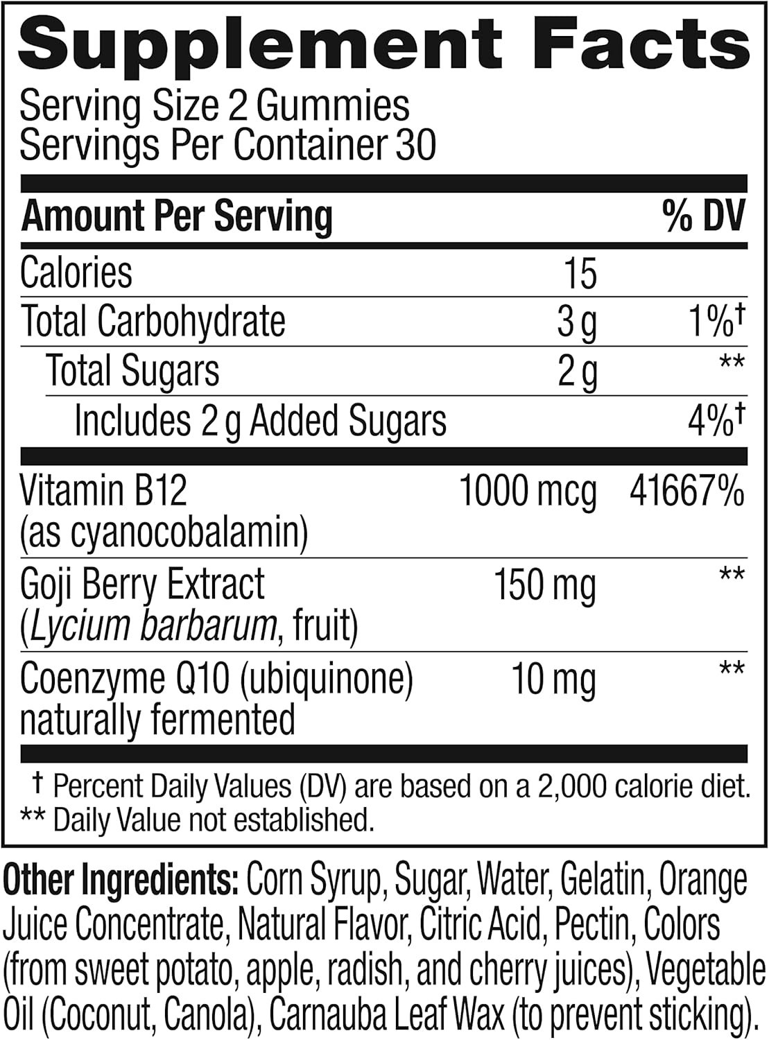 OLLY Extra Strength Daily Energy Gummy, Caffeine Free, 1000mcg Vitamin B12 60 Ct