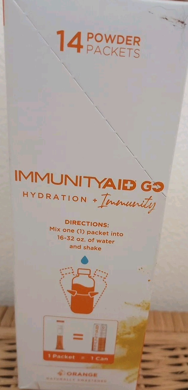 LIFEAID IMMUNITY Hydration Sugar Free 14 Servings 1box Orange Powder Drink Mix