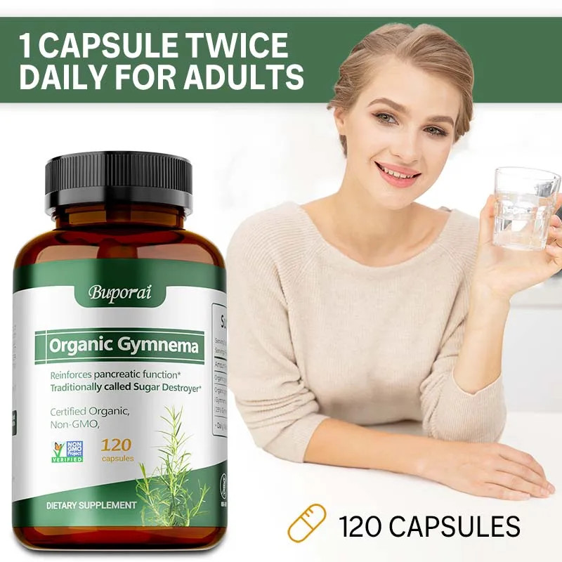Organic Gymnema 120pcs – Supports Metabolism and Healthy Gut Function, Non-GMO