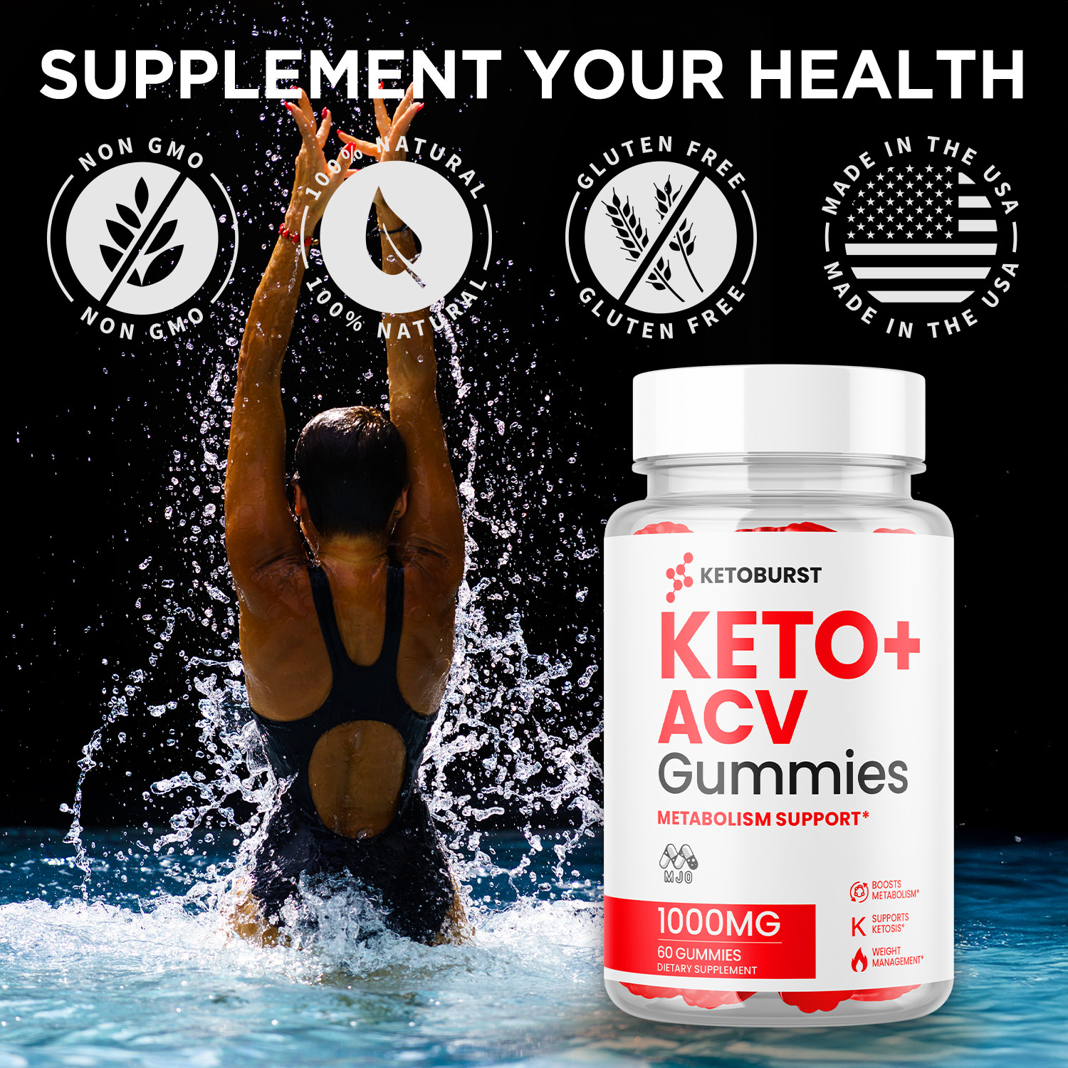 (5 Pack) Keto Burst ACV Keto Gummys Advance Vitamin Max Supplement 300 Gummies