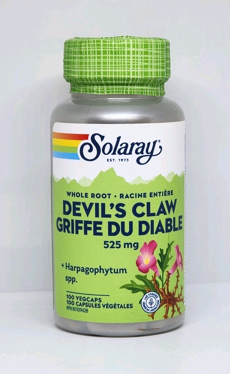 Solaray Devil’s Claw Whole Root 525mg 100 Veggie Capsules New Sealed Exp 05/2026