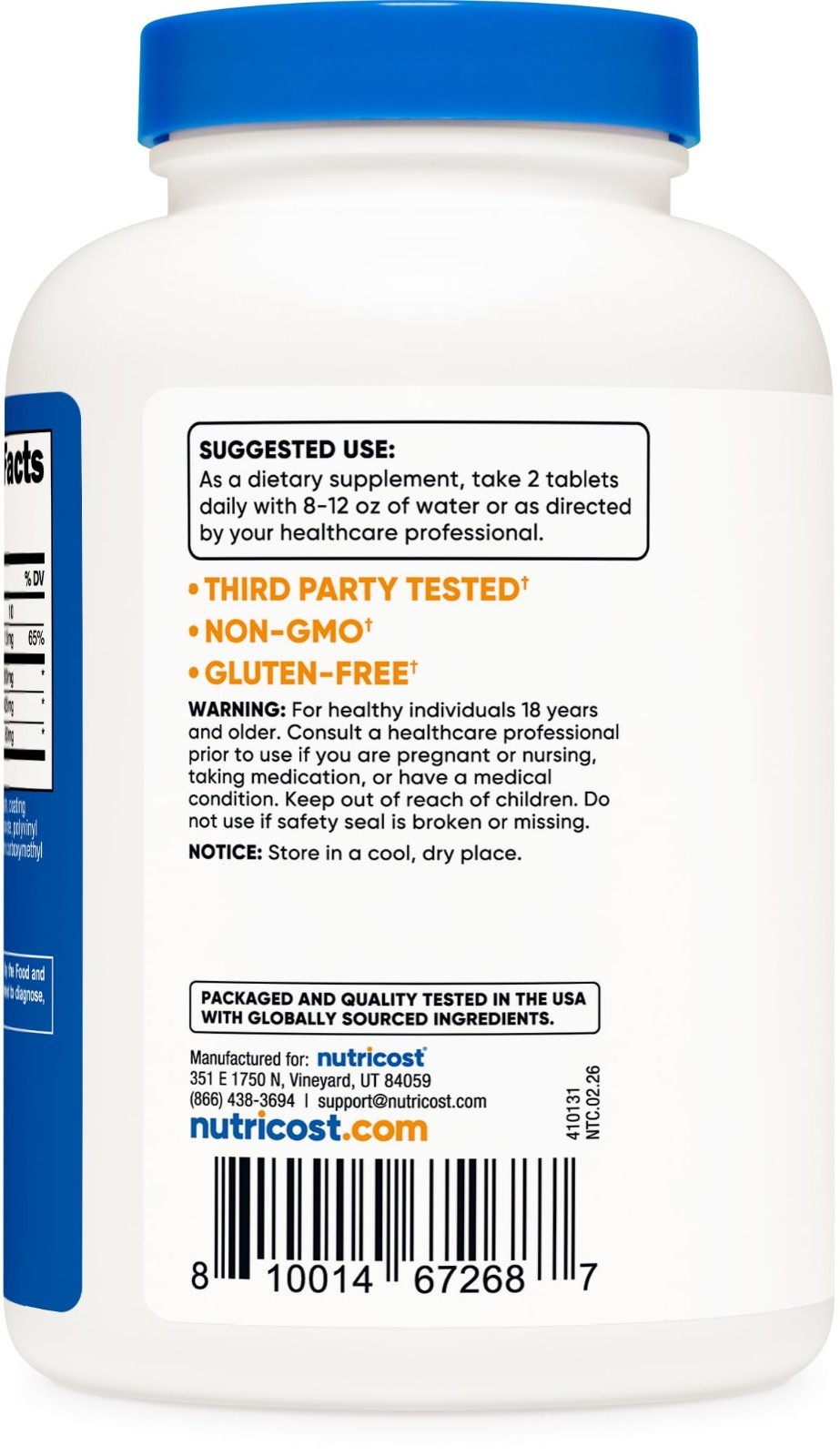 Glucosamine 1800mg with Chondroitin & MSM – 240 Tablets, Non-GMO, Gluten Free
